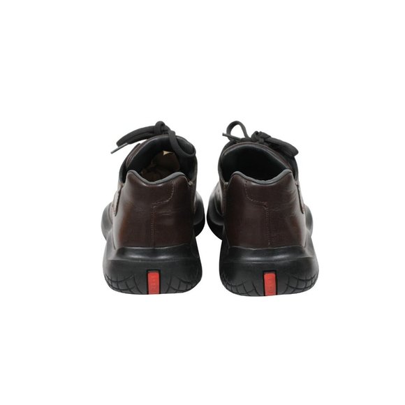 Prada Mens Vintage Chunky Derby US 7 UK 6 Brown Leather AW99 Vibram Square Toe - Picture 6 of 11